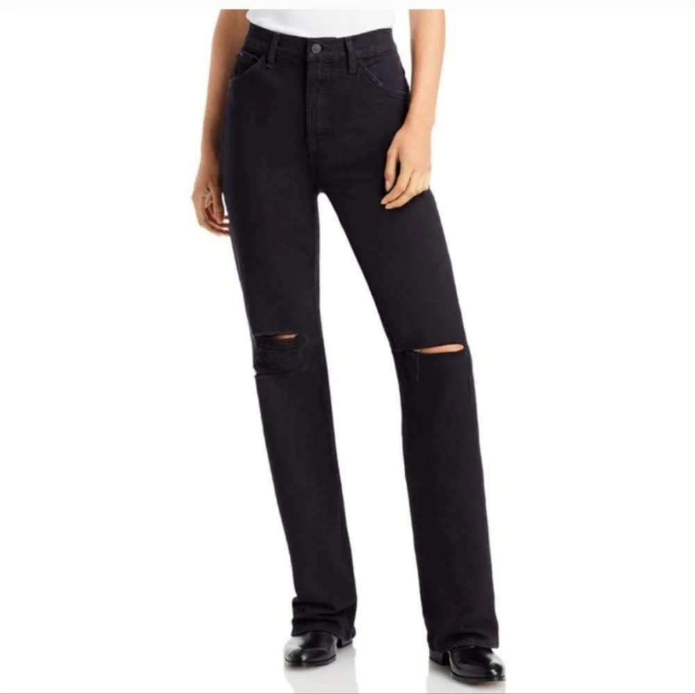 7 For All Mankind Black Tall Boot Distressed Style Denim Jeans